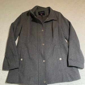 London Fog Women's Charcoal Pea Coat